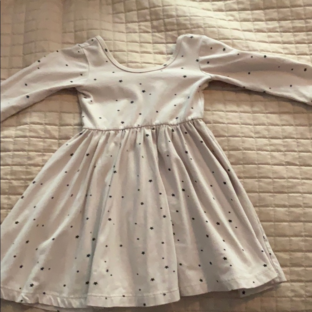 Alice & Ames ballet dress. Tan w/ tiny black stars